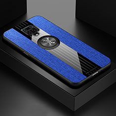 Custodia Silicone Ultra Sottile Morbida Cover con Magnetico Anello Supporto X01L per Xiaomi Poco M2 Pro Blu