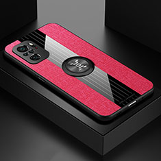 Custodia Silicone Ultra Sottile Morbida Cover con Magnetico Anello Supporto X01L per Xiaomi Poco M5S Rosso