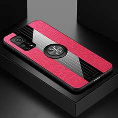 Custodia Silicone Ultra Sottile Morbida Cover con Magnetico Anello Supporto X01L per Xiaomi Redmi K30S 5G Rosso