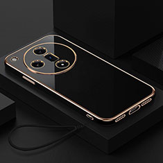 Custodia Silicone Ultra Sottile Morbida Cover con Magnetico Anello Supporto X03L per Oppo Find X7 5G Nero