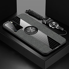 Custodia Silicone Ultra Sottile Morbida Cover con Magnetico Anello Supporto X03L per Samsung Galaxy S20 Plus 5G Grigio