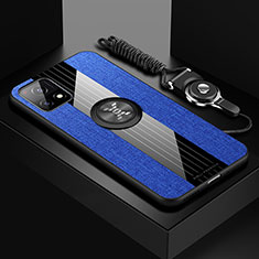 Custodia Silicone Ultra Sottile Morbida Cover con Magnetico Anello Supporto X03L per Vivo Y31s 5G Blu