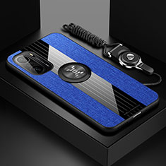 Custodia Silicone Ultra Sottile Morbida Cover con Magnetico Anello Supporto X03L per Xiaomi Mi 11i 5G Blu