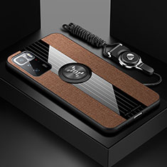 Custodia Silicone Ultra Sottile Morbida Cover con Magnetico Anello Supporto X03L per Xiaomi Poco X3 GT 5G Marrone