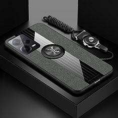 Custodia Silicone Ultra Sottile Morbida Cover con Magnetico Anello Supporto X03L per Xiaomi Poco X5 5G Grigio