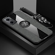 Custodia Silicone Ultra Sottile Morbida Cover con Magnetico Anello Supporto X03L per Xiaomi Redmi 10 5G Grigio