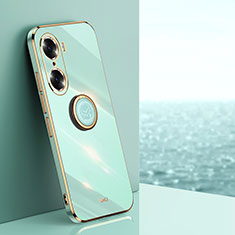 Custodia Silicone Ultra Sottile Morbida Cover con Magnetico Anello Supporto XL1 per Huawei Honor 60 Pro 5G Verde