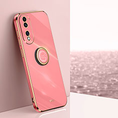 Custodia Silicone Ultra Sottile Morbida Cover con Magnetico Anello Supporto XL1 per Huawei Honor 70 5G Rosa Caldo