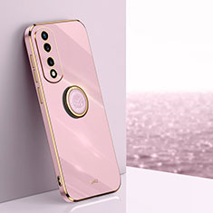 Custodia Silicone Ultra Sottile Morbida Cover con Magnetico Anello Supporto XL1 per Huawei Honor 70 Pro 5G Lavanda