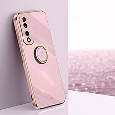 Custodia Silicone Ultra Sottile Morbida Cover con Magnetico Anello Supporto XL1 per Huawei Honor 70 Pro+ Plus 5G Lavanda