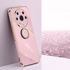 Custodia Silicone Ultra Sottile Morbida Cover con Magnetico Anello Supporto XL1 per Huawei Honor Magic3 Pro 5G Lavanda