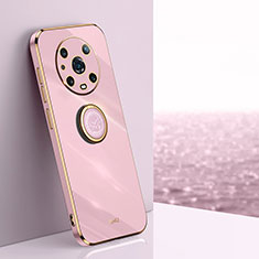 Custodia Silicone Ultra Sottile Morbida Cover con Magnetico Anello Supporto XL1 per Huawei Honor Magic4 Pro 5G Lavanda