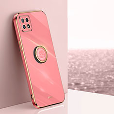 Custodia Silicone Ultra Sottile Morbida Cover con Magnetico Anello Supporto XL1 per Huawei Honor X30i Rosa Caldo