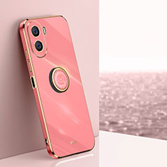 Custodia Silicone Ultra Sottile Morbida Cover con Magnetico Anello Supporto XL1 per Huawei Honor X40i 5G Rosa Caldo