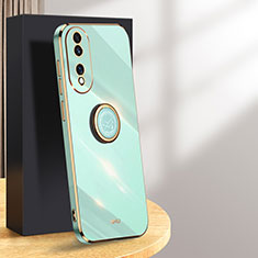 Custodia Silicone Ultra Sottile Morbida Cover con Magnetico Anello Supporto XL1 per Huawei Honor X7b Verde