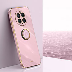 Custodia Silicone Ultra Sottile Morbida Cover con Magnetico Anello Supporto XL1 per Huawei Mate 50 Pro Lavanda