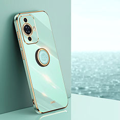 Custodia Silicone Ultra Sottile Morbida Cover con Magnetico Anello Supporto XL1 per Huawei Nova 11 Ultra Verde