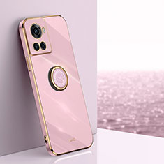 Custodia Silicone Ultra Sottile Morbida Cover con Magnetico Anello Supporto XL1 per OnePlus 10R 5G Lavanda