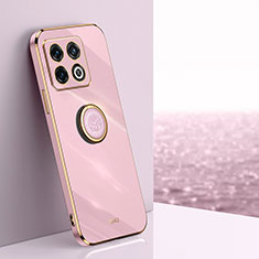 Custodia Silicone Ultra Sottile Morbida Cover con Magnetico Anello Supporto XL1 per OnePlus 10T 5G Lavanda