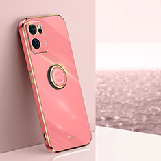 Custodia Silicone Ultra Sottile Morbida Cover con Magnetico Anello Supporto XL1 per OnePlus Nord CE 2 5G Rosa Caldo