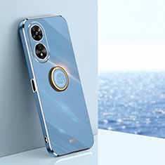 Custodia Silicone Ultra Sottile Morbida Cover con Magnetico Anello Supporto XL1 per Oppo A1x 5G Blu