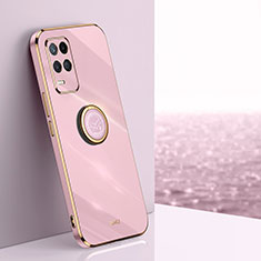 Custodia Silicone Ultra Sottile Morbida Cover con Magnetico Anello Supporto XL1 per Oppo A54 4G Rosa