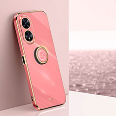 Custodia Silicone Ultra Sottile Morbida Cover con Magnetico Anello Supporto XL1 per Oppo A78 5G Rosa Caldo