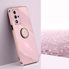 Custodia Silicone Ultra Sottile Morbida Cover con Magnetico Anello Supporto XL1 per Oppo A93s 5G Rosa