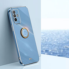 Custodia Silicone Ultra Sottile Morbida Cover con Magnetico Anello Supporto XL1 per Oppo A95 5G Blu