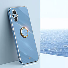 Custodia Silicone Ultra Sottile Morbida Cover con Magnetico Anello Supporto XL1 per Oppo A96 5G Blu