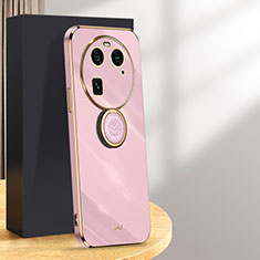 Custodia Silicone Ultra Sottile Morbida Cover con Magnetico Anello Supporto XL1 per Oppo Find X6 5G Lavanda