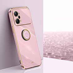 Custodia Silicone Ultra Sottile Morbida Cover con Magnetico Anello Supporto XL1 per Oppo K10 Pro 5G Rosa