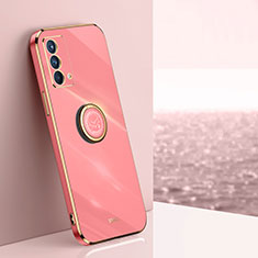 Custodia Silicone Ultra Sottile Morbida Cover con Magnetico Anello Supporto XL1 per Oppo K9 5G Rosa Caldo