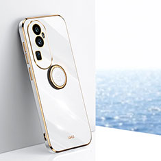 Custodia Silicone Ultra Sottile Morbida Cover con Magnetico Anello Supporto XL1 per Oppo Reno10 Pro+ Plus 5G Bianco