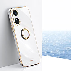 Custodia Silicone Ultra Sottile Morbida Cover con Magnetico Anello Supporto XL1 per Oppo Reno8 T 4G Bianco