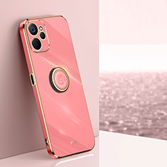 Custodia Silicone Ultra Sottile Morbida Cover con Magnetico Anello Supporto XL1 per Realme 10T 5G Rosa Caldo