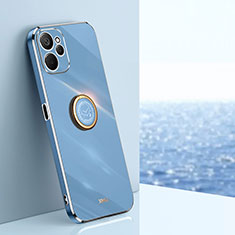 Custodia Silicone Ultra Sottile Morbida Cover con Magnetico Anello Supporto XL1 per Realme 9i 5G Blu