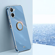 Custodia Silicone Ultra Sottile Morbida Cover con Magnetico Anello Supporto XL1 per Realme C33 (2023) Blu