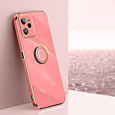 Custodia Silicone Ultra Sottile Morbida Cover con Magnetico Anello Supporto XL1 per Realme C35 Rosa Caldo