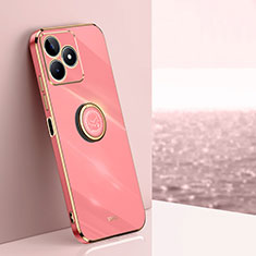 Custodia Silicone Ultra Sottile Morbida Cover con Magnetico Anello Supporto XL1 per Realme C51 Rosa Caldo