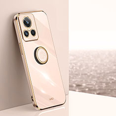 Custodia Silicone Ultra Sottile Morbida Cover con Magnetico Anello Supporto XL1 per Realme GT2 Master Explorer Oro Rosa