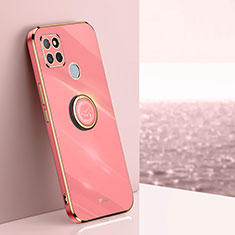 Custodia Silicone Ultra Sottile Morbida Cover con Magnetico Anello Supporto XL1 per Realme Q2i 5G Rosa Caldo