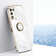 Custodia Silicone Ultra Sottile Morbida Cover con Magnetico Anello Supporto XL1 per Realme Q3s 5G Bianco