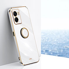 Custodia Silicone Ultra Sottile Morbida Cover con Magnetico Anello Supporto XL1 per Realme Q5i 5G Bianco