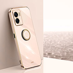 Custodia Silicone Ultra Sottile Morbida Cover con Magnetico Anello Supporto XL1 per Realme V23i 5G Oro