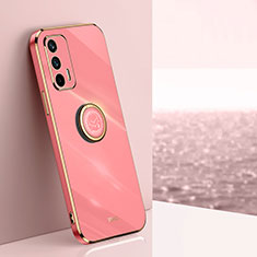 Custodia Silicone Ultra Sottile Morbida Cover con Magnetico Anello Supporto XL1 per Realme X7 Max 5G Rosa Caldo