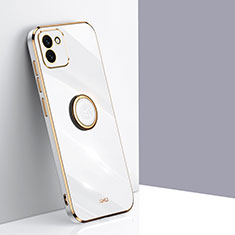 Custodia Silicone Ultra Sottile Morbida Cover con Magnetico Anello Supporto XL1 per Samsung Galaxy A03 Bianco