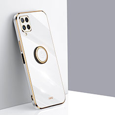 Custodia Silicone Ultra Sottile Morbida Cover con Magnetico Anello Supporto XL1 per Samsung Galaxy A12 5G Bianco