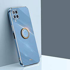 Custodia Silicone Ultra Sottile Morbida Cover con Magnetico Anello Supporto XL1 per Samsung Galaxy A22 4G Blu