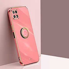 Custodia Silicone Ultra Sottile Morbida Cover con Magnetico Anello Supporto XL1 per Samsung Galaxy A22s 5G Rosa Caldo